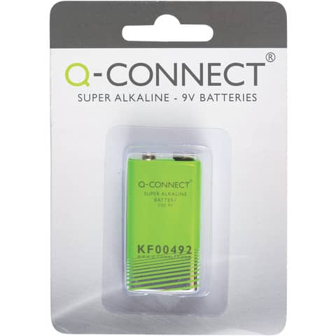 Batteria alcalina Q-Connect 9V in blister KF00492